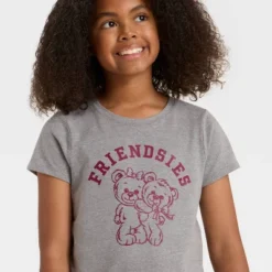 Girls' Short Sleeve Friendsies Graphic T-Shirt - Cat & Jack™ Medium Charcoal