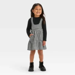 Toddler Girls' Gingham Checkered Skirtall Set - Cat & Jack™ Black -CAT & JACK Shop GUEST 087fc7bf ad4a 40a6 8e42 82036eb6ba4e
