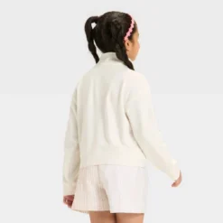 Girls' French Terry Quarter Zip Pullover Sweatshirt - Cat & Jack™