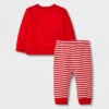 Baby 2pc Santa Fleece Graphic Top & Bottom Set - Cat & Jack™ Red