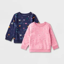 Toddler Girls' 2pk Fleece Pullover Sweatshirt - Cat & Jack™ Pink/Navy Blue 5 Toddler Girls' 2pk Fleece Pullover Sweatshirt - Cat & Jack™ Pink/Navy Blue -CAT & JACK Shop GUEST 0a2be6c2 0cff 4420 a68e 4dbed2dcd113