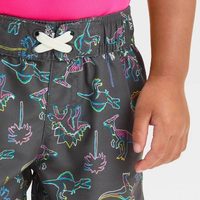 Toddler Boys' Dinosaur Swim Board Shorts - Cat & Jack™ Black 2 Toddler Boys' Dinosaur Swim Board Shorts - Cat & Jack™ Black - Image 2