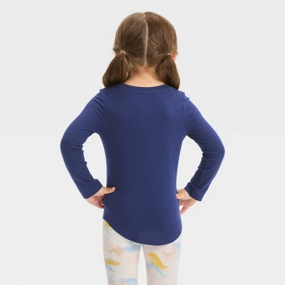 Toddler Girls' 3pk Solid Shirt Set - Cat & Jack™ Blue/Olive Green/Orange 2 Toddler Girls' 3pk Solid Shirt Set - Cat & Jack™ Blue/Olive Green/Orange - Image 2