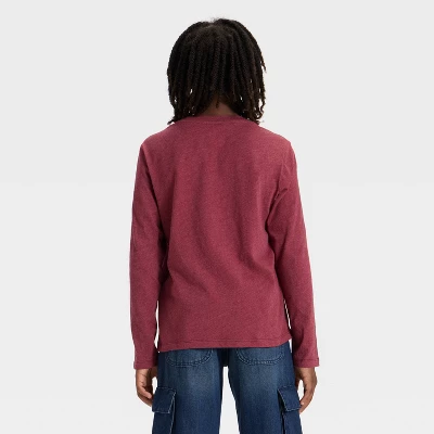 Boys' Long Sleeve 'Game On' Graphic T-Shirt - Cat & Jack™ Maroon 2 Boys' Long Sleeve 'Game On' Graphic T-Shirt - Cat & Jack™ Maroon - Image 2