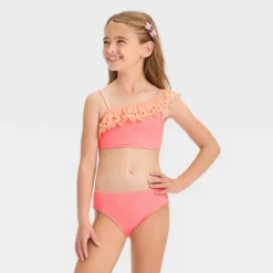 Girls' 'Seashells By The Seashore' Solid Bikini Set - Cat & Jack™ Peach Orange -CAT & JACK Shop GUEST 0de4c165 1f1e 4402 b38a 74c37c9b8997
