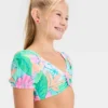 Girls' 'Lovely Luau' Floral Printed Bikini Set - Cat & Jack™ White
