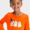 Toddler Girls' Halloween Ghost Long Sleeve T- Shirt - Cat & Jack™ Dark Orange