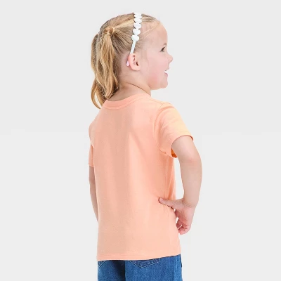 Toddler Girls' Butterfly Graphic T-Shirt - Cat & Jack™ Peach Orange 2 Toddler Girls' Butterfly Graphic T-Shirt - Cat & Jack™ Peach Orange - Image 2