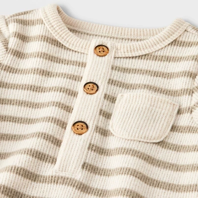 Baby Boys' Henley Cozy Long Sleeve Romper - Cat & Jack™ 2 Baby Boys' Henley Cozy Long Sleeve Romper - Cat & Jack™ - Image 2
