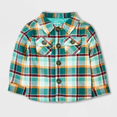 Baby Boys' Plaid Shacket - Cat & Jack™ Green 3 Baby Boys' Plaid Shacket - Cat & Jack™ Green - Image 3