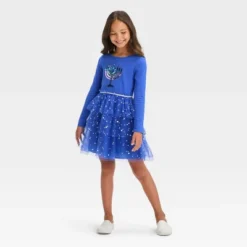 Girls' Long Sleeve Menorah Tiered Hanukkah Tulle Dress - Cat & Jack™ Blue -CAT & JACK Shop GUEST 16dc6fcd ed69 46fc b18d ac73141de713