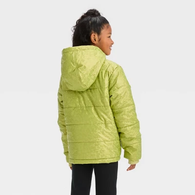 Kids' Solid Puffer Jacket - Cat & Jack™ Green 1 Kids' Solid Puffer Jacket - Cat & Jack™ Green