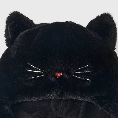 Girls' Cat Hooded Hat - Cat & Jack™ Black 2 Girls' Cat Hooded Hat - Cat & Jack™ Black - Image 2
