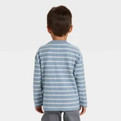 Toddler Boys' Long Sleeve Jacquard Striped Oversized T-Shirt - Cat & Jack™
