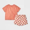 Baby Hey Hi Hello Top & Bottom Set - Cat & Jack™ Rust/Orange