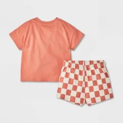Baby Hey Hi Hello Top & Bottom Set - Cat & Jack™ Rust/Orange