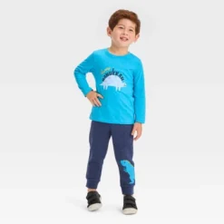 Toddler Boys' 2pc Long Sleeve Graphic T-Shirt And Fleece Jogger Pants Set - Cat & Jack™ Blue -CAT & JACK Shop GUEST 26d02cee 2581 4cd6 b0b8 ec4098319583