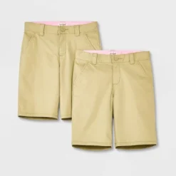 Girls' 2pk Uniform Chino Shorts - Cat & Jack™ Khaki -CAT & JACK Shop GUEST 277d01f0 9813 4694 9051 e4aa31df5c84