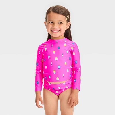 Toddler Girls' Ice Cream Cone Rash Guard Set - Cat & Jack™ Pink 3 Toddler Girls' Ice Cream Cone Rash Guard Set - Cat & Jack™ Pink - Image 3