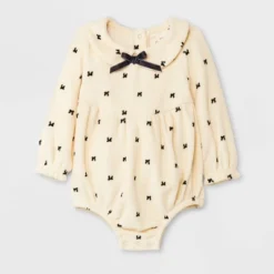 Baby Girls' Bow Printed Velour Romper - Cat & Jack™ -CAT & JACK Shop GUEST 2a7a350a f1bb 4b81 9190 e6e77bd9d5ee