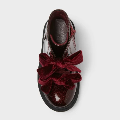 Toddler Estes Shimmer Combat Boots - Cat & Jack™ Burgundy 2 Toddler Estes Shimmer Combat Boots - Cat & Jack™ Burgundy - Image 2