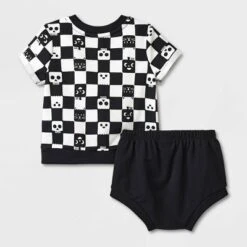 Baby 2pc Checkered Sweatshirt & Bottom Set - Cat & Jack™ Black