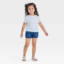 Toddler Girls' Lemon Striped Graphic T-Shirt - Cat & Jack™ Light Blue -CAT & JACK Shop GUEST 2d95e8d8 4c1c 4b21 87fd ca0a61035346