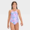 Girls' Tie-Dye One Piece Swimsuit Set - Cat & Jack™ Violet