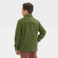 Boys' Long Sleeve Corduroy Shacket - Cat & Jack™ Olive Green