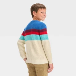 Boys' Colorblock Pullover Sweater - Cat & Jack™ Blue