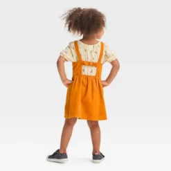 Toddler Girls' Floral Short Sleeve Top & Skirtall Set - Cat & Jack™ Yellow