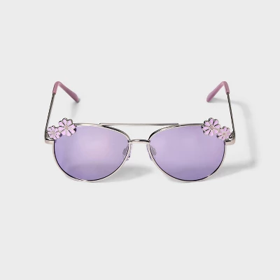 Girls' Daisy Aviator Sunglasses - Cat & Jack™ 2 Girls' Daisy Aviator Sunglasses - Cat & Jack™ - Image 2