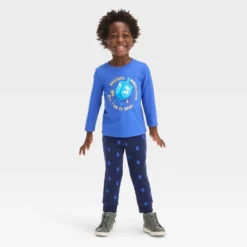 Toddler Boys' 2pc Dreidel Printed Long Sleeve Graphic T-Shirt And Fleece Jogger Pants Set - Cat & Jack™ Blue -CAT & JACK Shop GUEST 3427af2d 46de 40c8 87e1 c40fb874426f