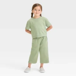 Toddler Girls' Crop Pants Set - Cat & Jack™ Olive Green -CAT & JACK Shop GUEST 3544bd55 a881 48fb 8784 1b8a2365defb