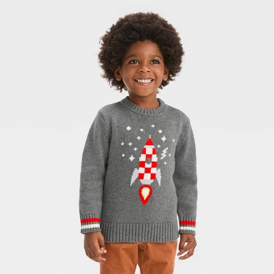 Toddler Boys' Sweater - Cat & Jack™ Heather Gray 3 Toddler Boys' Sweater - Cat & Jack™ Heather Gray - Image 3