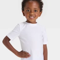 Toddler Boys' Short Sleeve Skateboarding Flamingo Rashguard Swim Set - Cat & Jack™ Blue