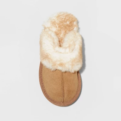 Girls' Carmen Scuff Slippers - Cat & Jack™ Brown 2 Girls' Carmen Scuff Slippers - Cat & Jack™ Brown - Image 2