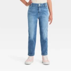Girls' High-Rise Carpenter Ankle Straight Jeans - Cat & Jack™ Medium Wash -CAT & JACK Shop GUEST 39ccd5c3 b3a3 471c 9c8c f6ba8339fe59