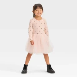 Toddler Girls' Bow-Tie Long Sleeve Knit Tulle Dress - Cat & Jack™ Pink -CAT & JACK Shop GUEST 39ecf1db 92eb 463e 92a1 d2ae20f26cc3