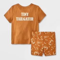 Baby Tiny Tailgator T-Shirt & Bloomer Set - Cat & Jack™ Brown