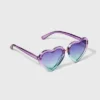 Girls' Heart Sunglasses - Cat & Jack™ Purple/Blue: Maximum UV Protection, Recycled Plastic Frame, Ages 3-9