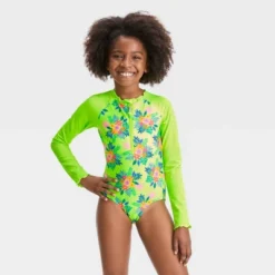Girls' Aloha Floral One Piece Rash Guard Swimsuit - Cat & Jack™ Lime Green -CAT & JACK Shop GUEST 3f9d2109 5c02 4223 b476 e6175061d8a0