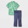 Toddler Boys' Adaptive 2pc Floral Printed Woven Short Sleeve Shirt And Pants Set With Bowtie - Cat & Jack™ Green -CAT & JACK Shop GUEST 41238c0d 770e 49df b225 c8002632ec08
