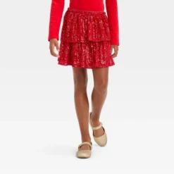 Girls' Tiered Sequin Holiday Skirt - Cat & Jack™ Red -CAT & JACK Shop GUEST 4281ded6 f111 45cf bab6 91fe1647bc60