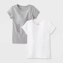 Toddler Kids' Adaptive 2pk Short Sleeve Undershirt With Abdominal Access - Cat & Jack™ Gray/White -CAT & JACK Shop GUEST 44cd3bd3 0857 4299 82d8 839a929c0992