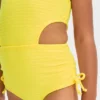 Toddler Girls' Textured Cut Out One Piece Swimsuit - Cat & Jack™ Yellow -CAT & JACK Shop GUEST 4502ae88 b131 4a08 b3db 5512d774667c