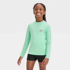 Girls' Rainbow Printed Rash Guard Swim Top - Cat & Jack™ Green -CAT & JACK Shop GUEST 452d5338 6819 4dc5 99b2 456fb082b31b