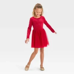 Girls' Long Sleeve Velour Tulle Dress - Cat & Jack™ -CAT & JACK Shop GUEST 459a8aaa f9aa 4013 a9d4 f281526aefb5