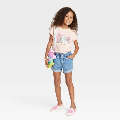 Girls' High-Rise Paper Bag Jean Shorts - Cat & Jack™ 2 Girls' High-Rise Paper Bag Jean Shorts - Cat & Jack™ - Image 2