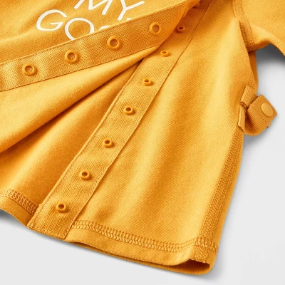 Baby Side Snap Adaptive Long Sleeve T-Shirt - Cat & Jack™ Yellow 3 Baby Side Snap Adaptive Long Sleeve T-Shirt - Cat & Jack™ Yellow - Image 3